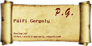 Pálfi Gergely névjegykártya